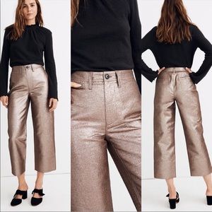 Madewell metallic wide leg pants